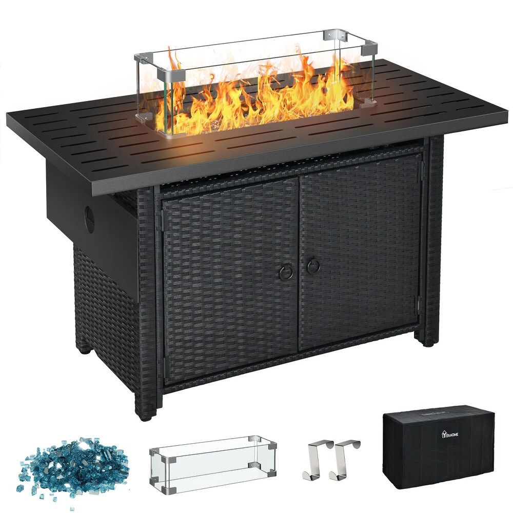 43 Inch Propane Outdoor Fire Pit Table with Ignition Systems