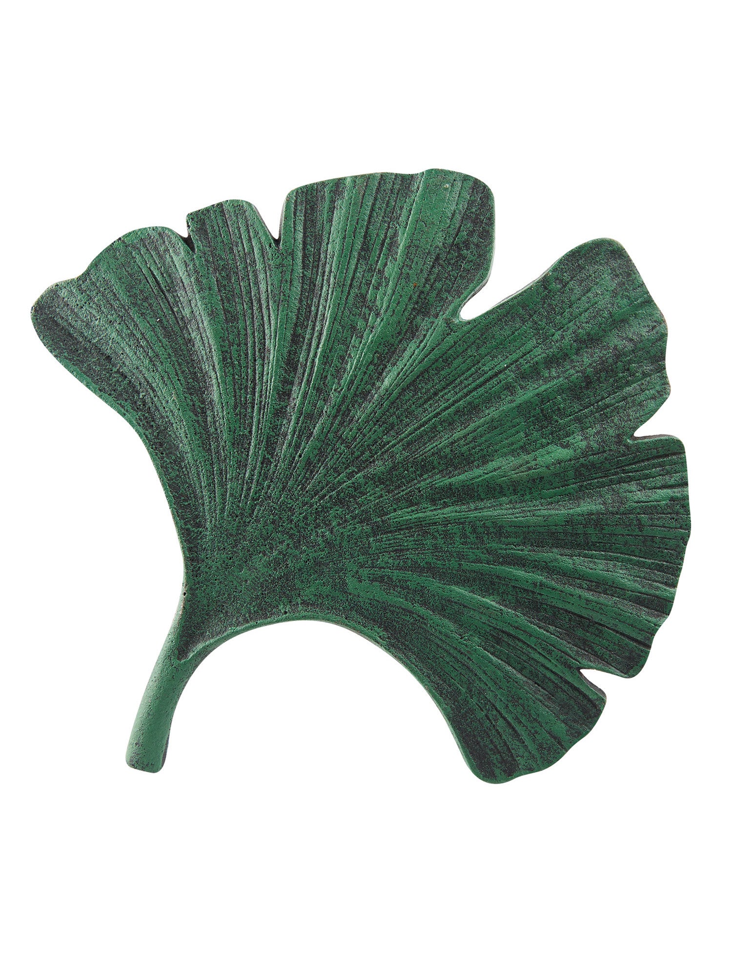 Art & Artifact Gingko Leaf Stepping Stone - Green Cast Iron Garden and Yard Decor