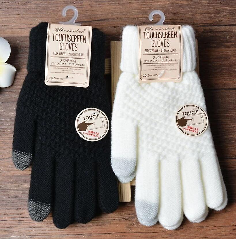 Winter Touch Screen Gloves Men Women Warm Skiing Ride Cashmere Knit Mittens Full Finger Rabbit 's Hair Magic Guantes Thick Luvas