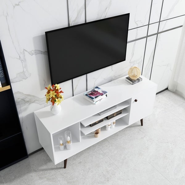 TV Stand Use in Living Room Furniture with 1 storage and 2 shelves Cabinet