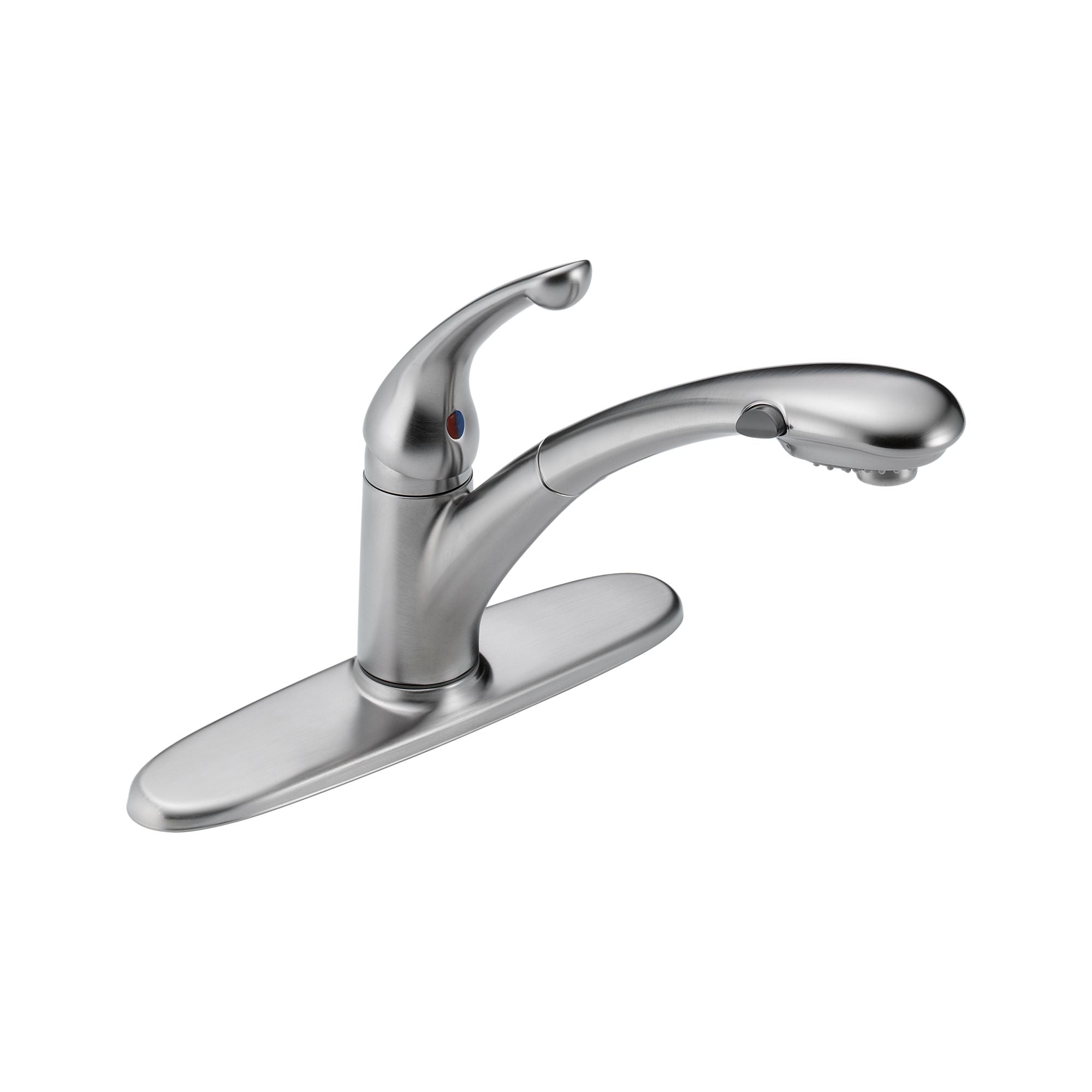 Signature Pullouts Single Handle Pull-Out Kitchen Faucet in Arctic Stainless 470-AR-DST