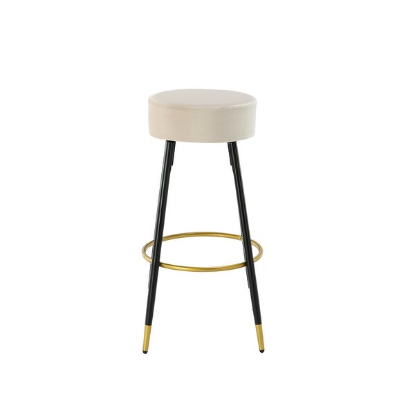 Modern Set of 2 Counter Height Bar Stools with Golden Footrest