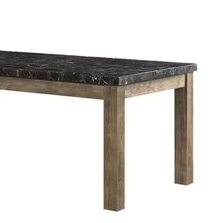 Acme Furniture Charnell 38 in. Rectangle Brown Marble Top with Wood Frame (Seats 8) DN00553