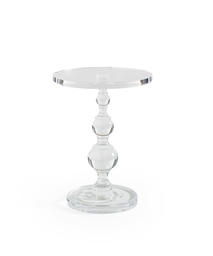 Clearacrylic Pedestal Side Table   Traditional   Side Tables And End Tables   by Caracole  Houzz