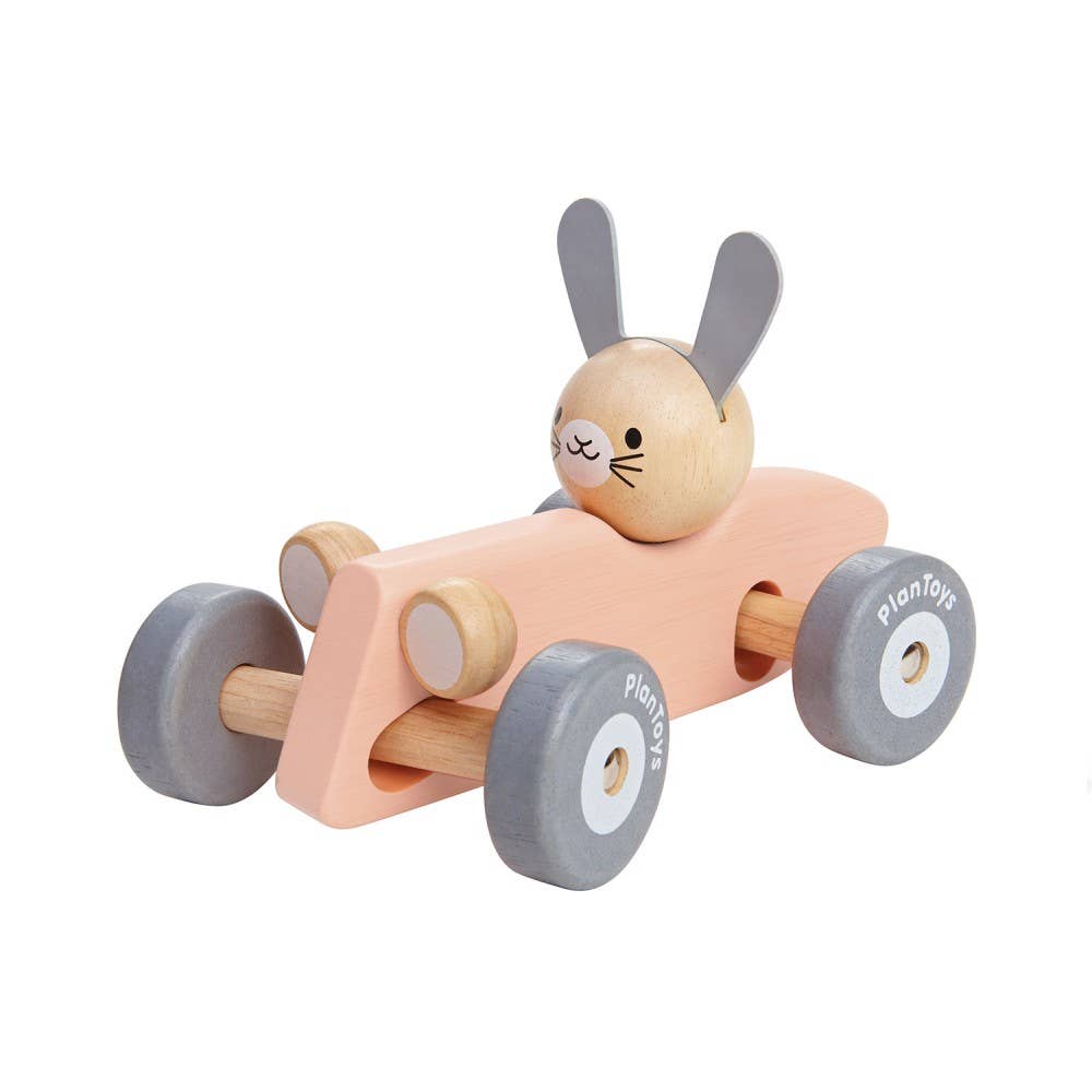 Wooden Bunny Racing Car