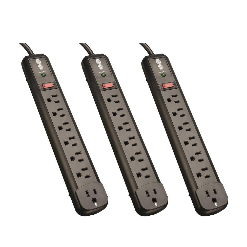 Tripp Lite 4 ft. 7-Outlet Surge Protector (3-Pack) 843631137741