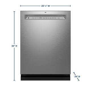 GE 24 in. Fingerprint Resistant Stainless Steel Front Control Built-In Tall Tub Dishwasher with 3rd Rack 45 dBA GDF670SYVFS