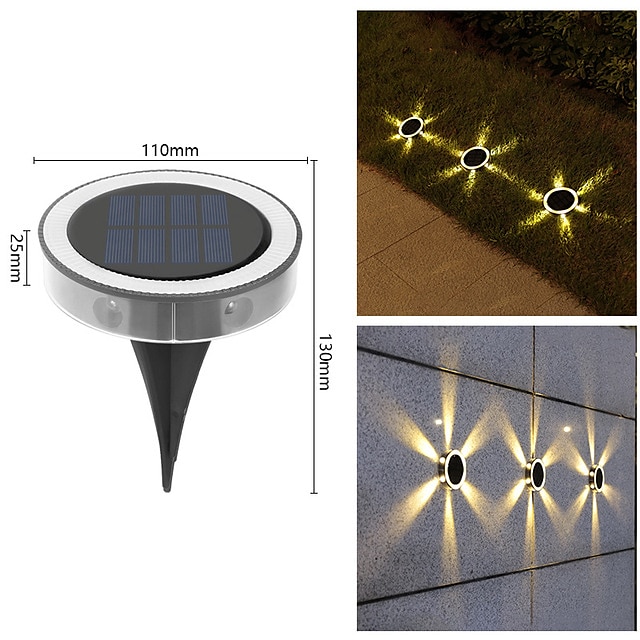 6LED Solar Lights Outdoor IP65 Waterproof Buried Light For Patio Lawn Stairs Steps Garden Decoration Outdoor Solar Lights