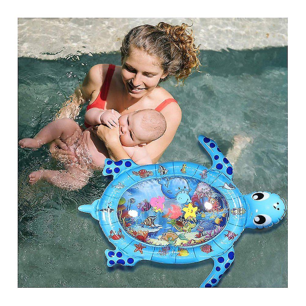 Baby Water Mat， Inflatable Turtle Baby Play Mat， Baby Water Mat， Big Tummy Time Mat