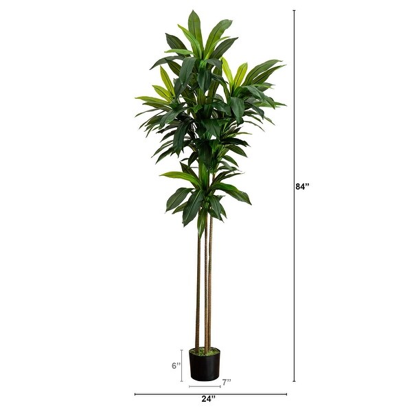 7' Artificial Dracaena Tree with Real Touch Leaves