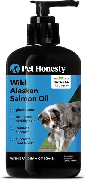 PetHonesty Wild Alaskan Salmon Oil Liquid Supplement for Dogs and Cats