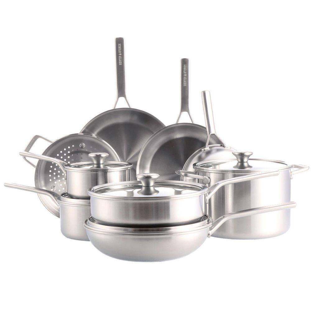 Merten  Storck Merten and Storck Tri-Ply 14-Piece Stainless Steel Induction Cookware Pots and Pans Set CC005049-001