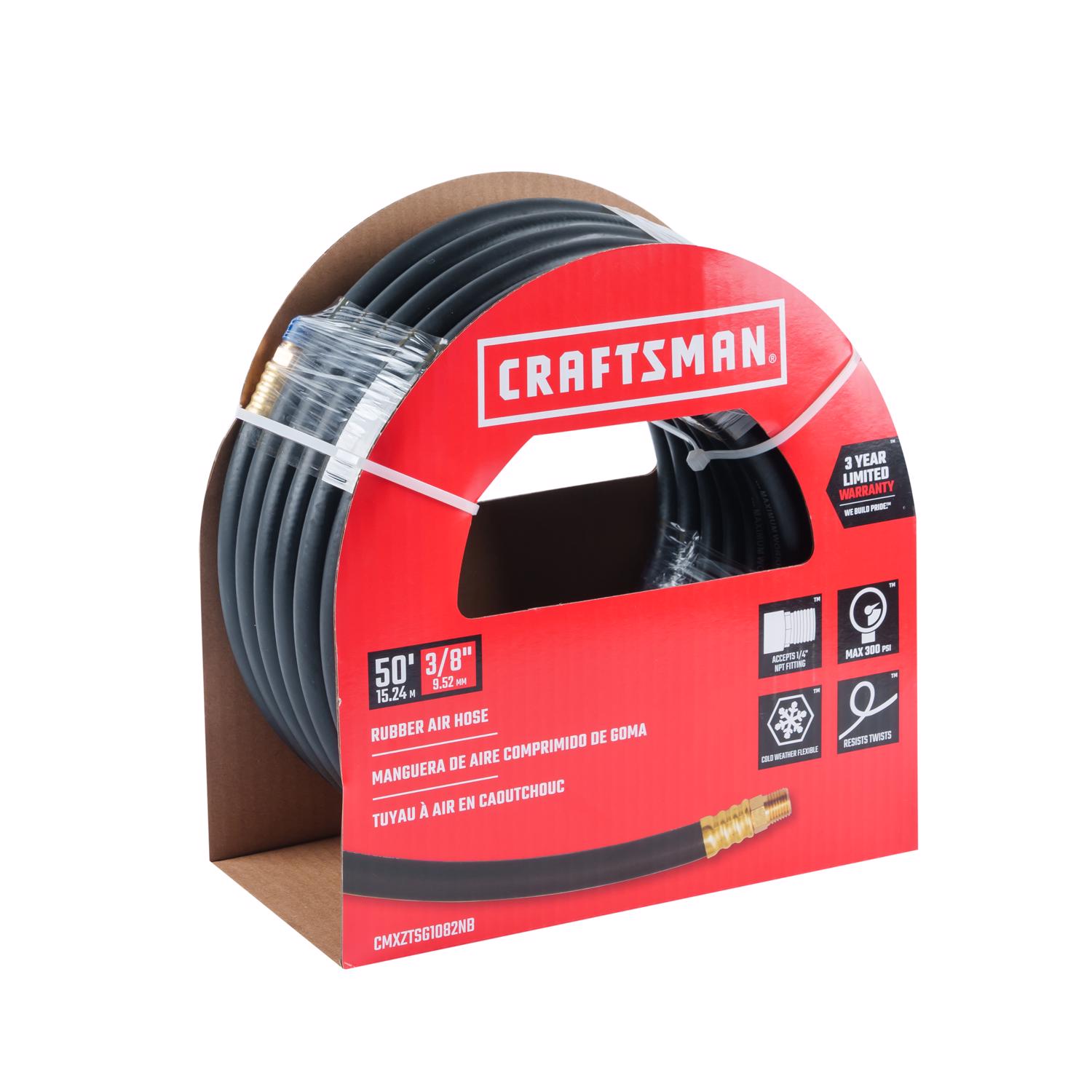 Craftsman 50 ft. L X 3/8 in. D Rubber Air Hose 300 psi Black