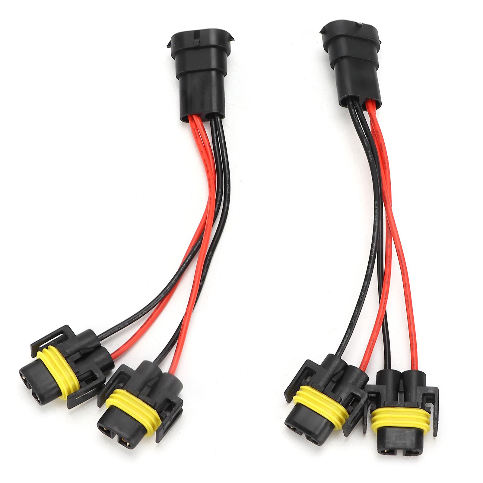 H11/h8 2way Splitter Wiring Harness Male To Female For Fog Lamp Headlight High Low Beam Dual Quad Projector