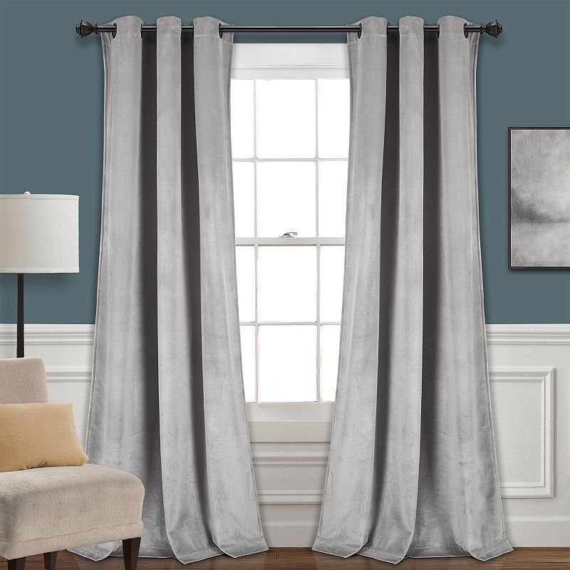 Lush Decor Prima Velvet Solid Room Darkening Window Curtains Set