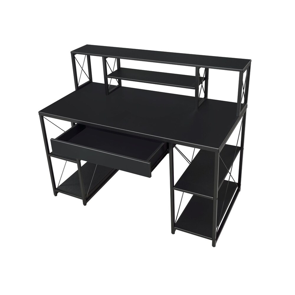 Contemporary and Industrial Amiel Music Recording Studio Desk  with 1 Drawer   8 Compartments Ideal for Study/Bedroom