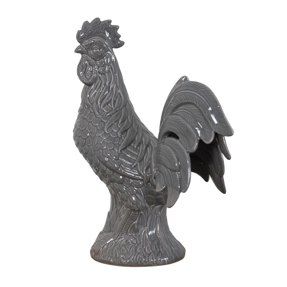 Americana Grey Rooster Statue