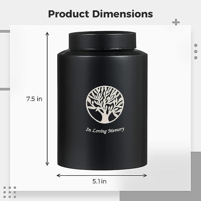 Cremation Ashes Urn， Stainless Steel Urn With Thread Lid For Human Ashes， Funeral Urn For Human Pet Ashes Hair， Tree Of Life Funeral Burial Urn， In Lo