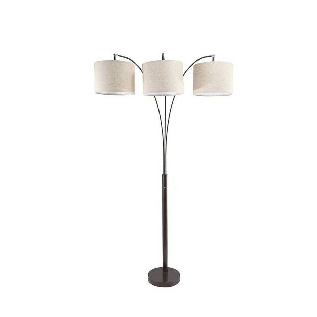 Traditional Arc Floor Lamp With 3 Shades includes Cfl Light Bulb Brown Ore International