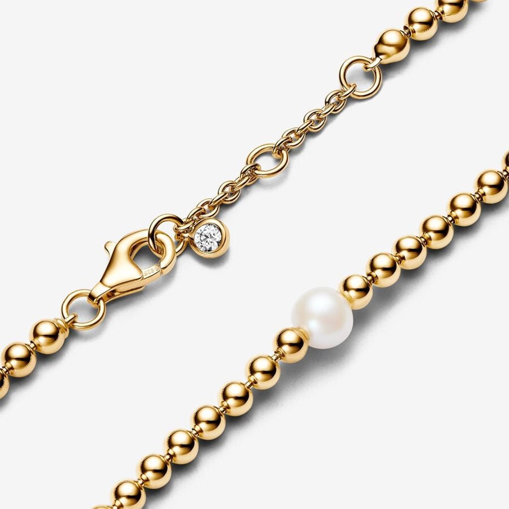 PANDORA  Treated Freshwater Cultured Pearl & Beads Bracelet - Gold Plated