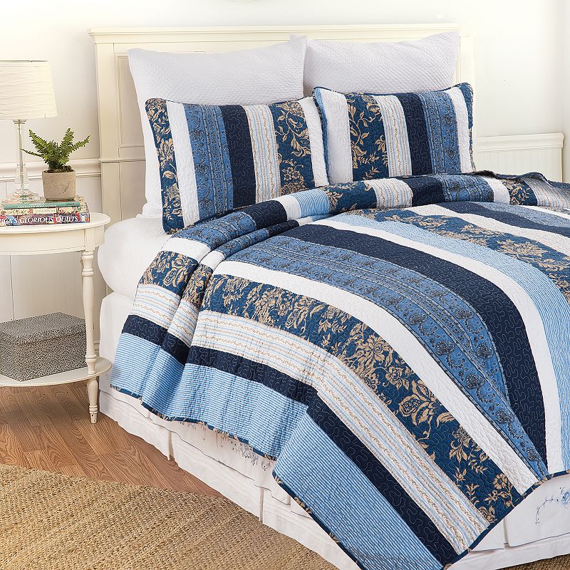 CandF Home Lakeland Striped Quilt Set