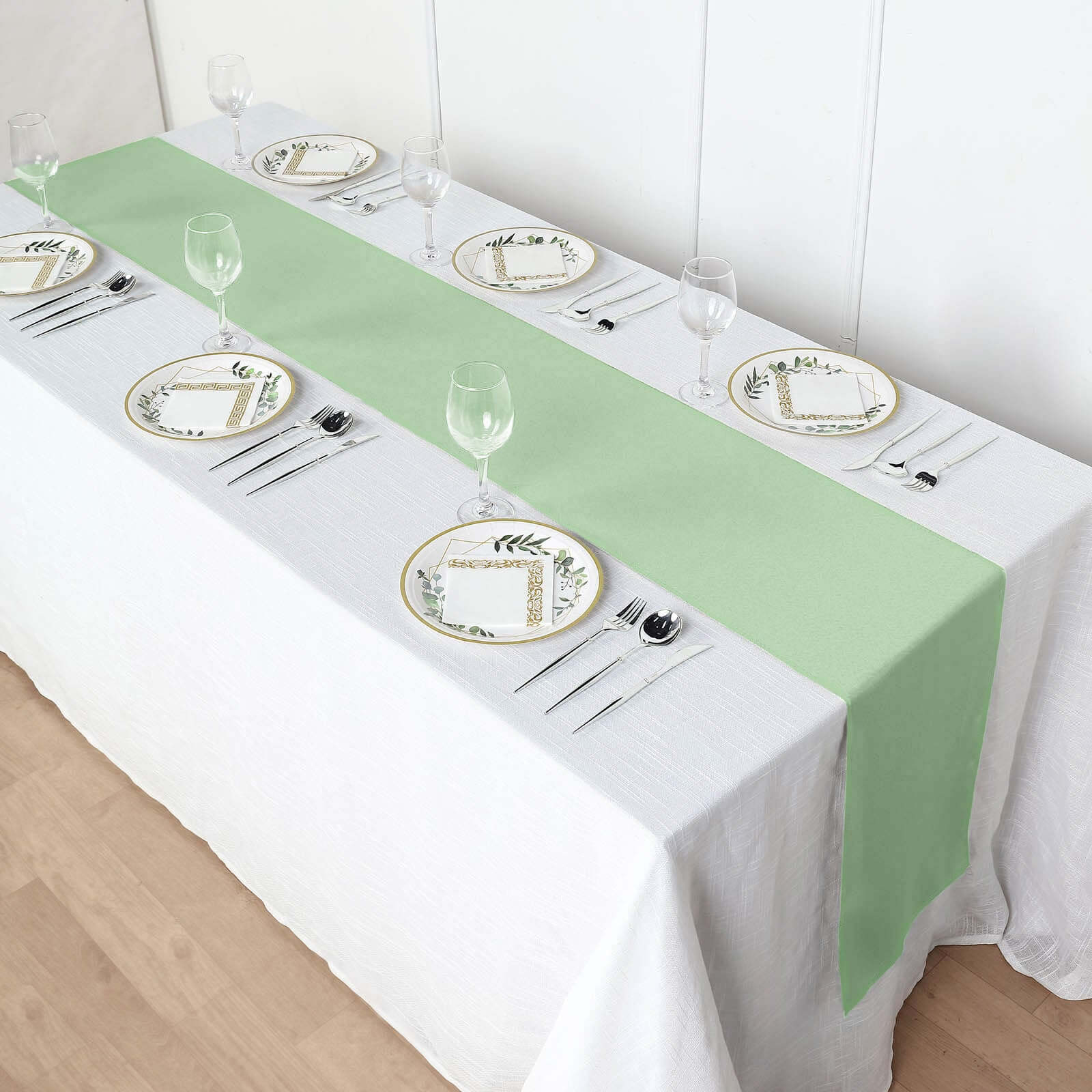 Sage Green Polyester Table Runner 12