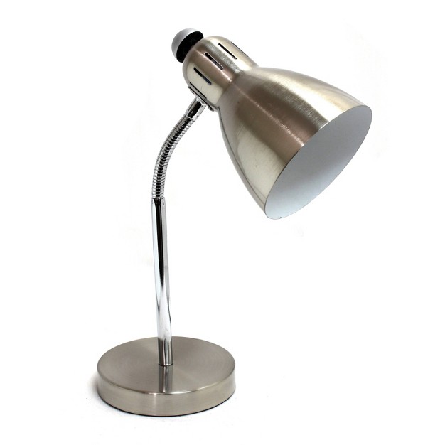 Semi flexible Brushed Nickel Desk Lamp Silver Simple Designs