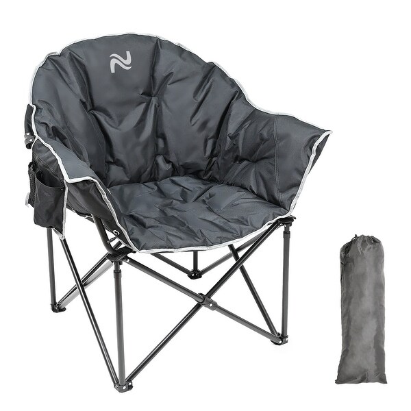 DoCred Oversized Camping Chair，Fully Padded Folding Moon Chair