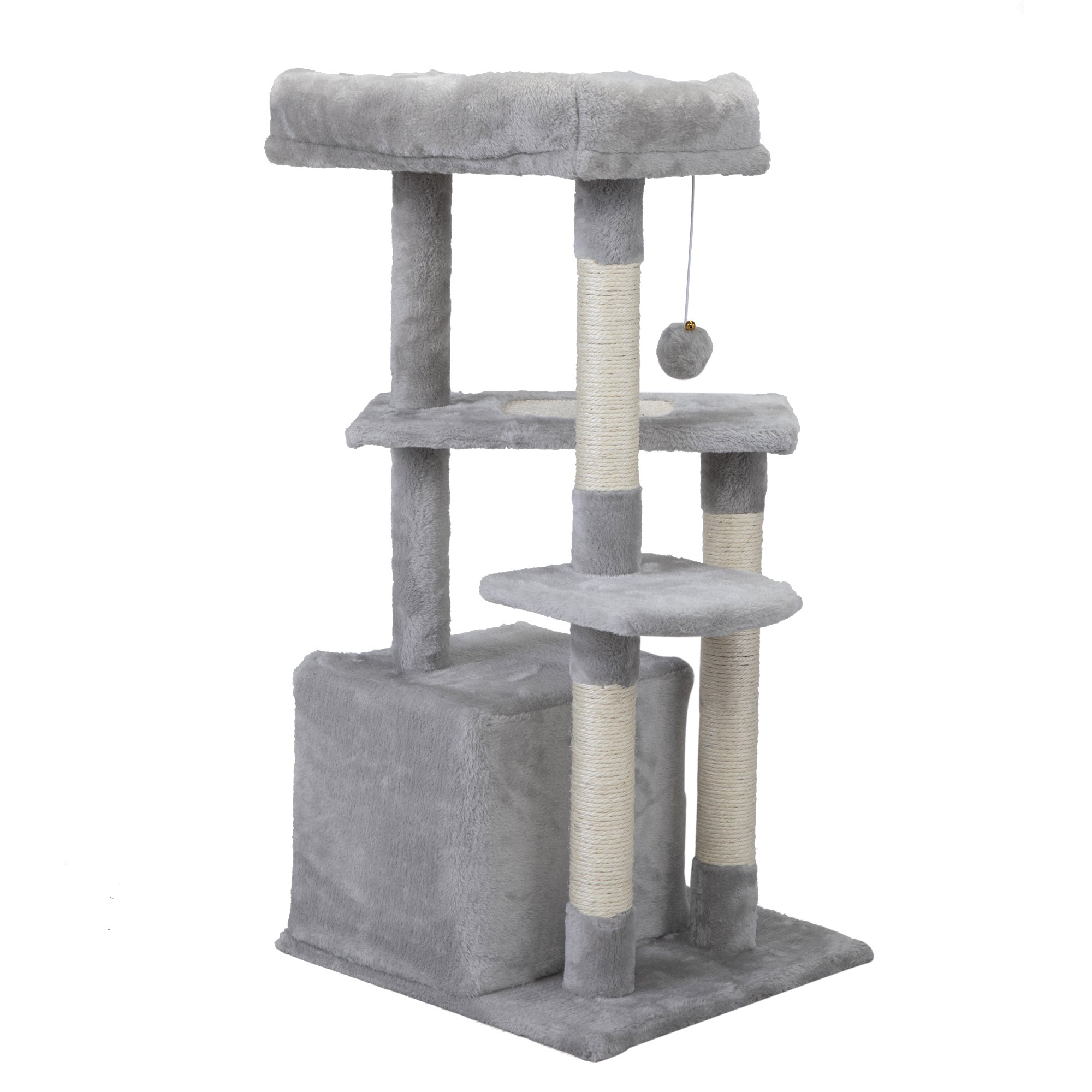 Double Level Cat Tree Stand House Furniture Kittens Activity Tower Posts Kitty Pet Play House