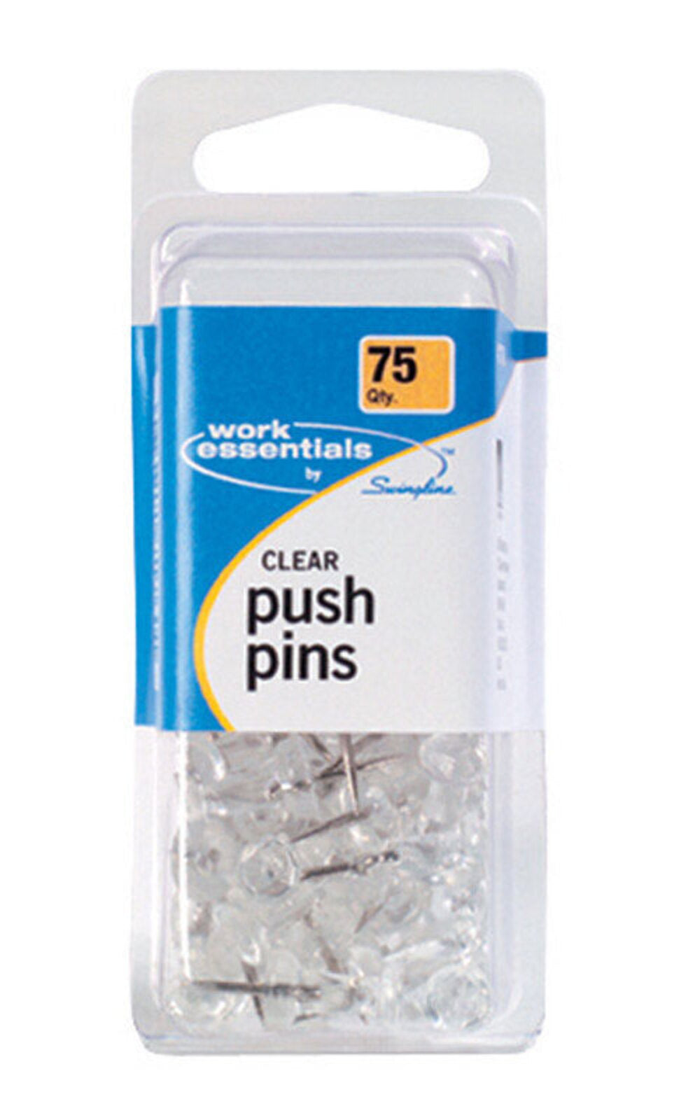 PUSH PINS CLEAR 75CT