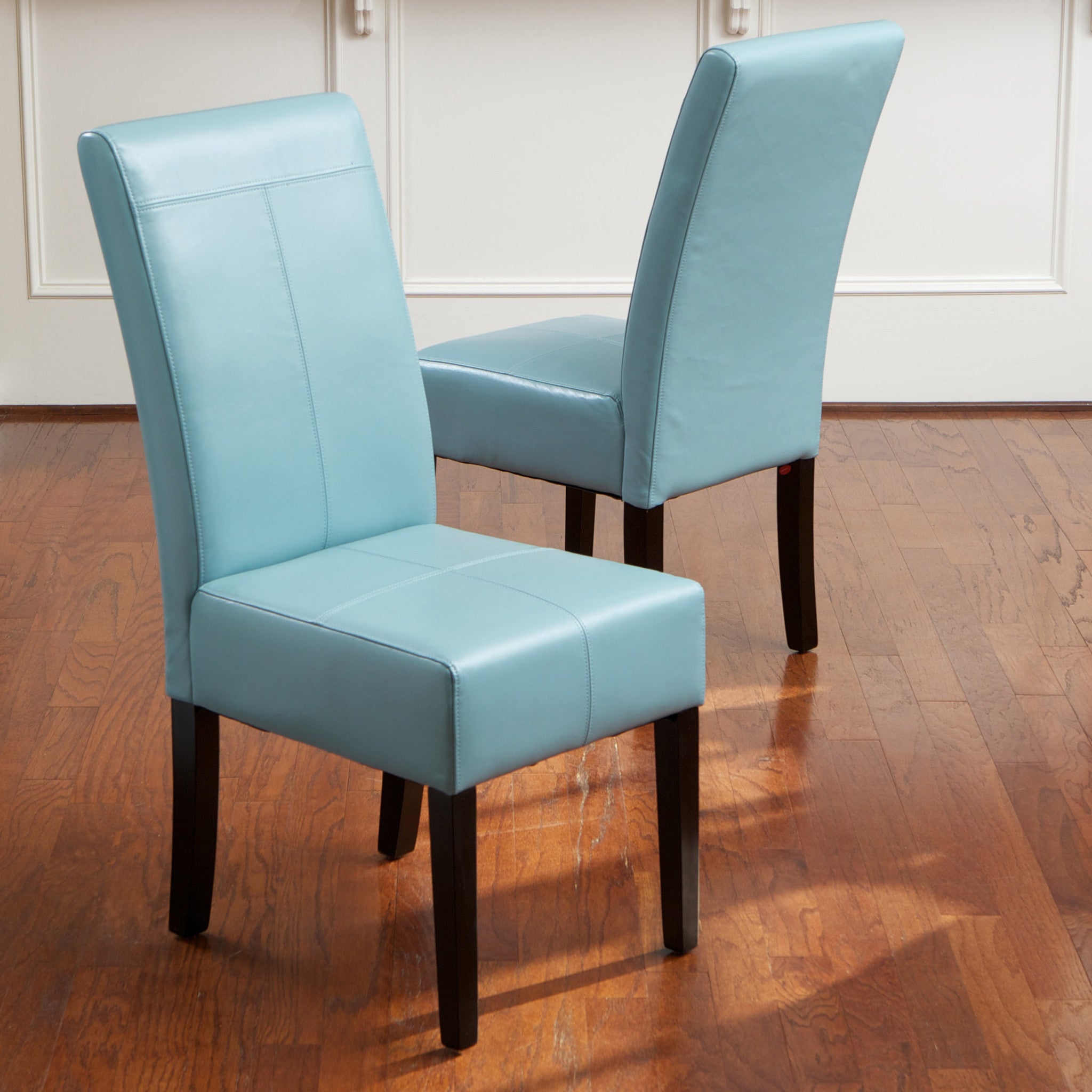 Percival T-Stitch Bonded Leather Dining Chairs (Set of 2)