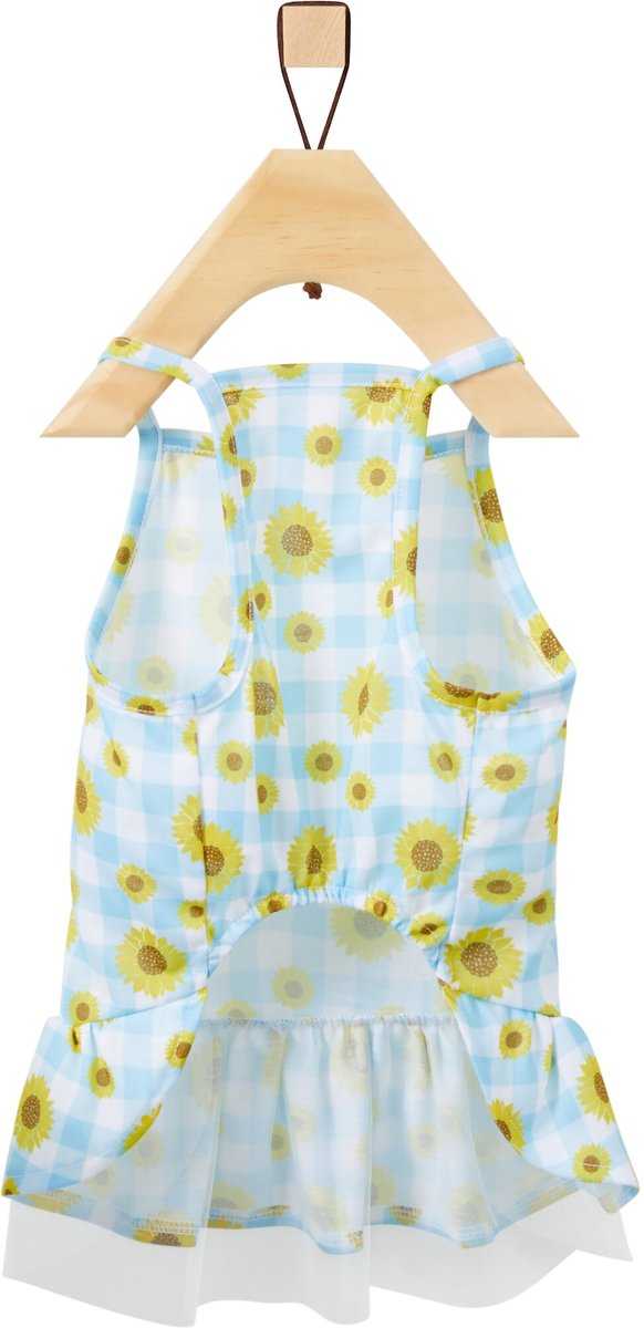 Frisco Sunflower Gingham Dog and Cat Dress