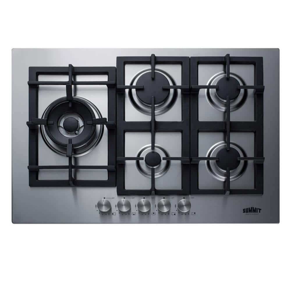 Summit Appliance 30 in Gas Cooktop in Stainless Steel with 5 Burners