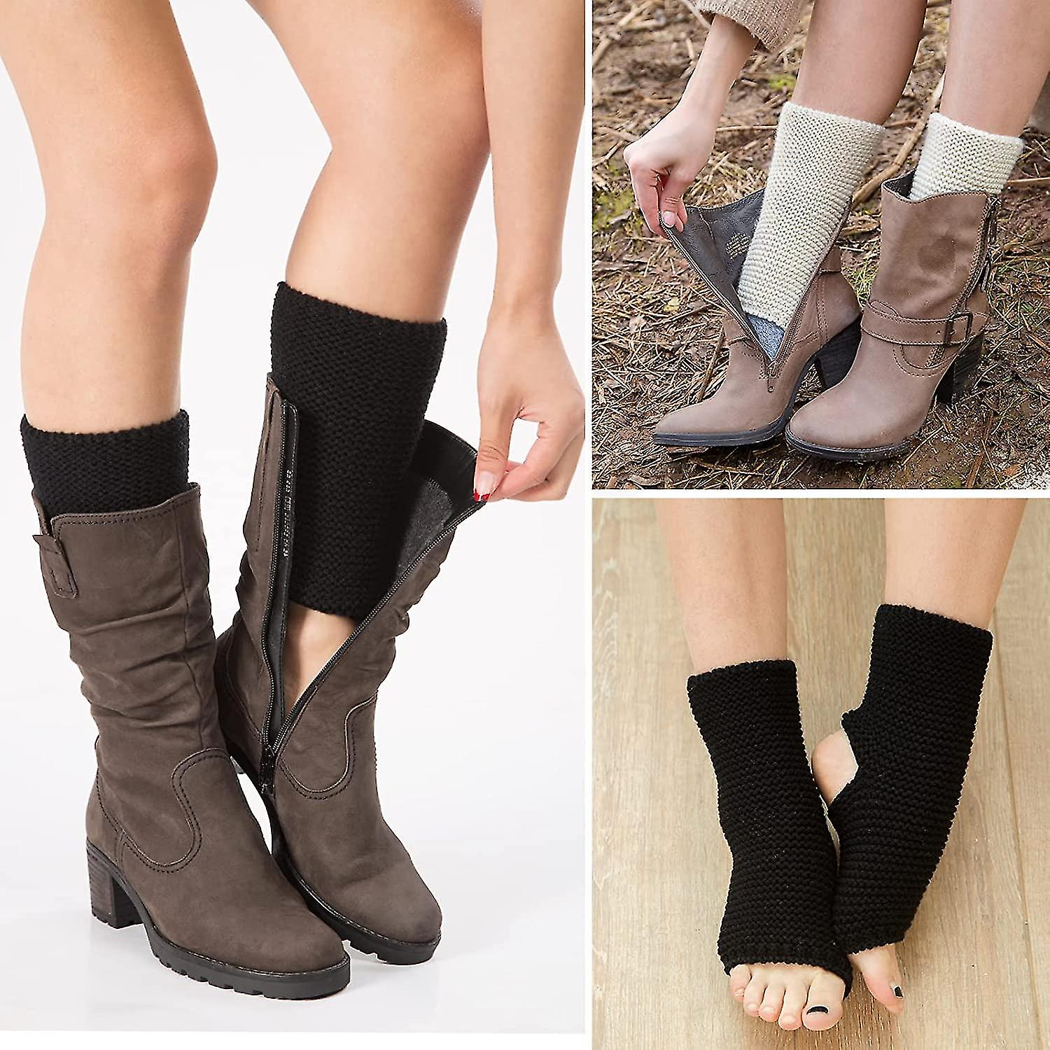 2 Pairs Knitted Yoga Leg Warmers For Ascergery Women， Yoga Socks Toeless Training Ballet