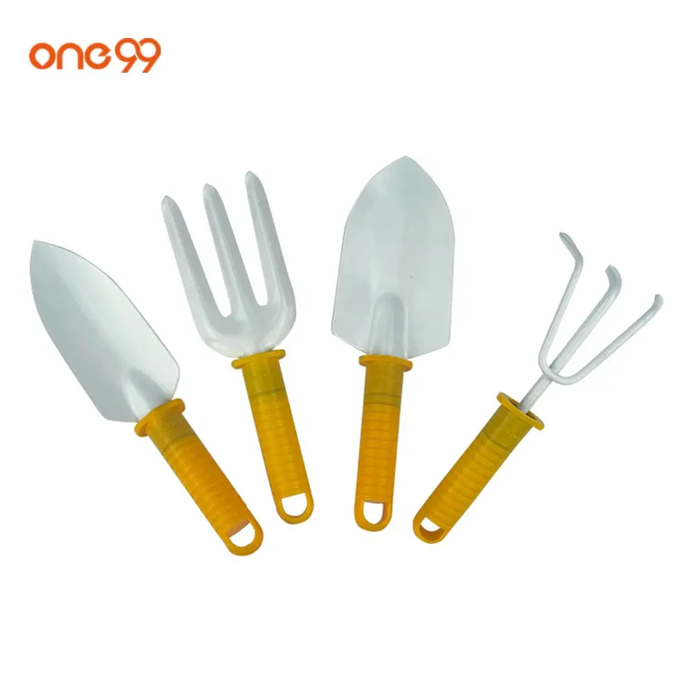 one99 4pcs yellow plastic garden planting hand tool gift set