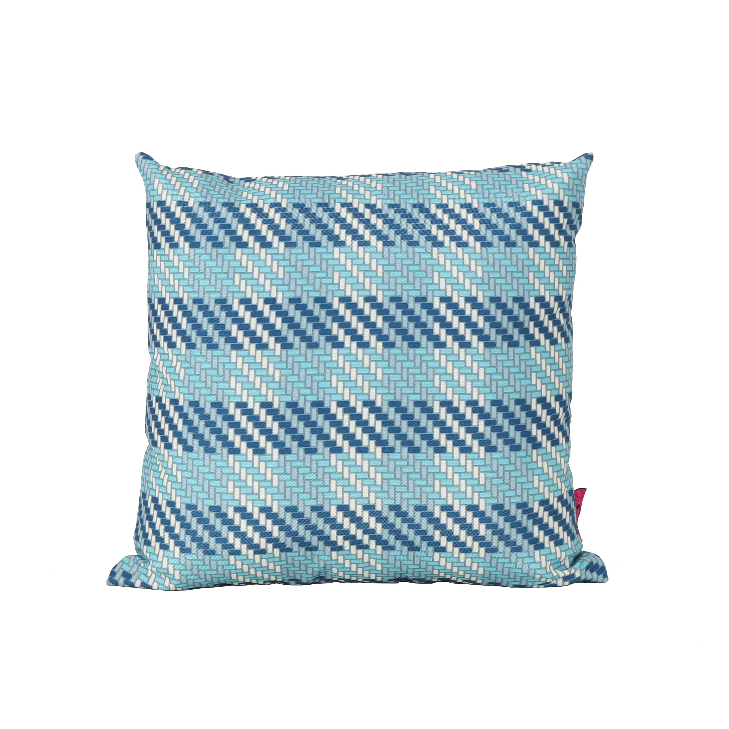 Lathan Indoor Blue Plaid Water Resistant Square Throw Pillow