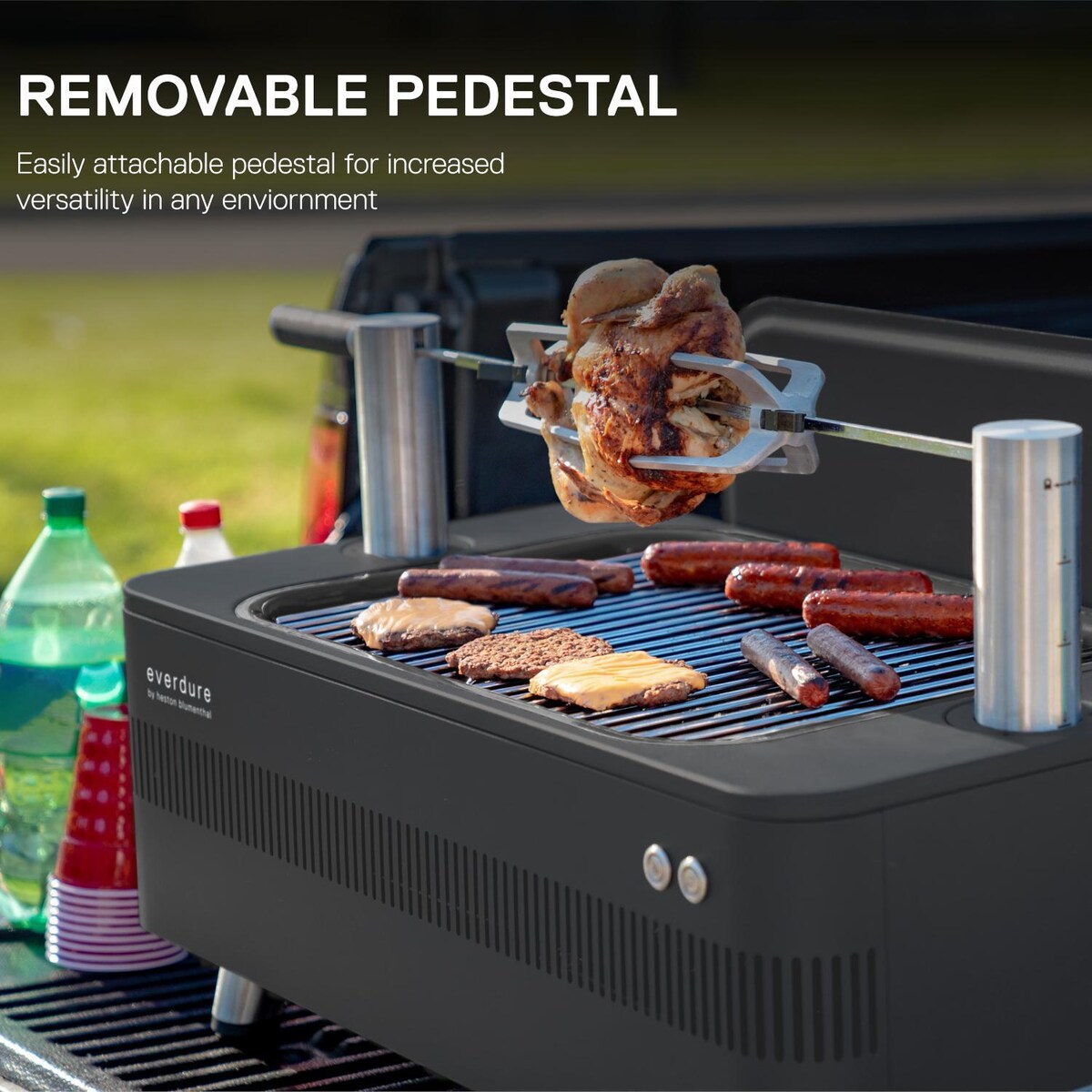 Everdure FUSION 29-Inch Charcoal Grill With Rotisserie and Electronic Ignition