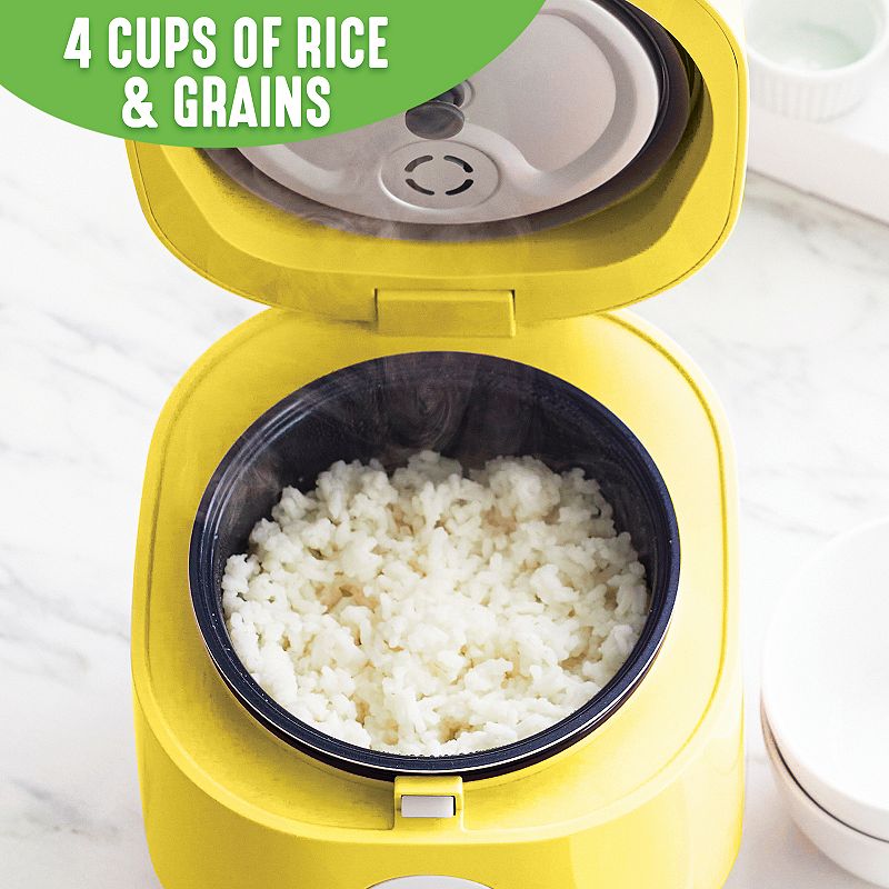 GreenLife 4-Cup PFAS-Free Ceramic Nonstick Rice， Oats and Grains Cooker