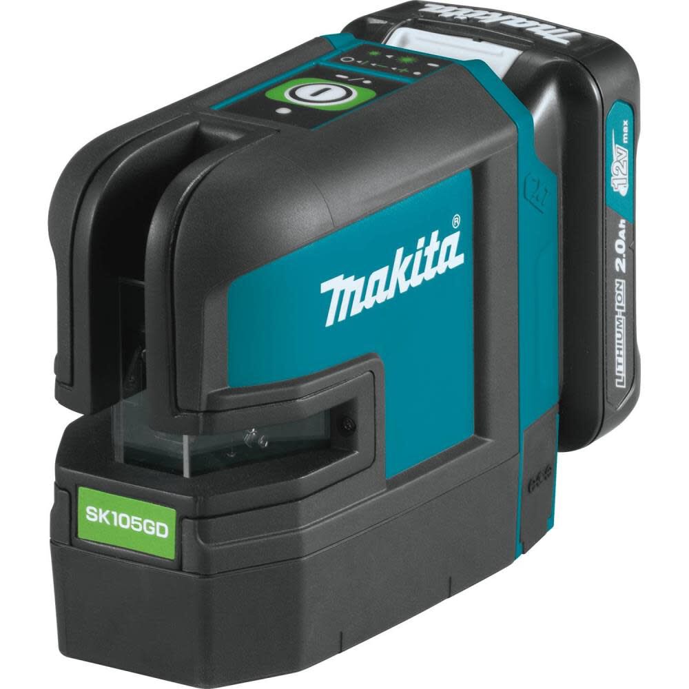 Makita 12V Max CXT Self-Leveling Cross-Line Green Beam Laser Kit SK105GDNAX from Makita