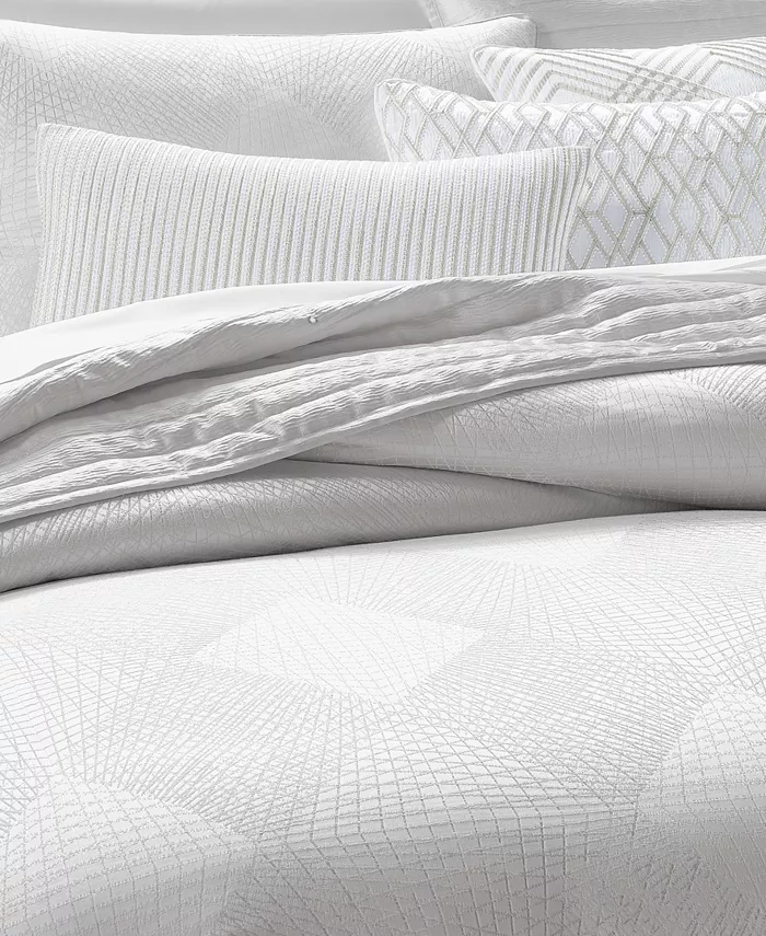 Hotel Collection Diamond Lattice 3-Pc. Duvet Cover Set， Full Queen，