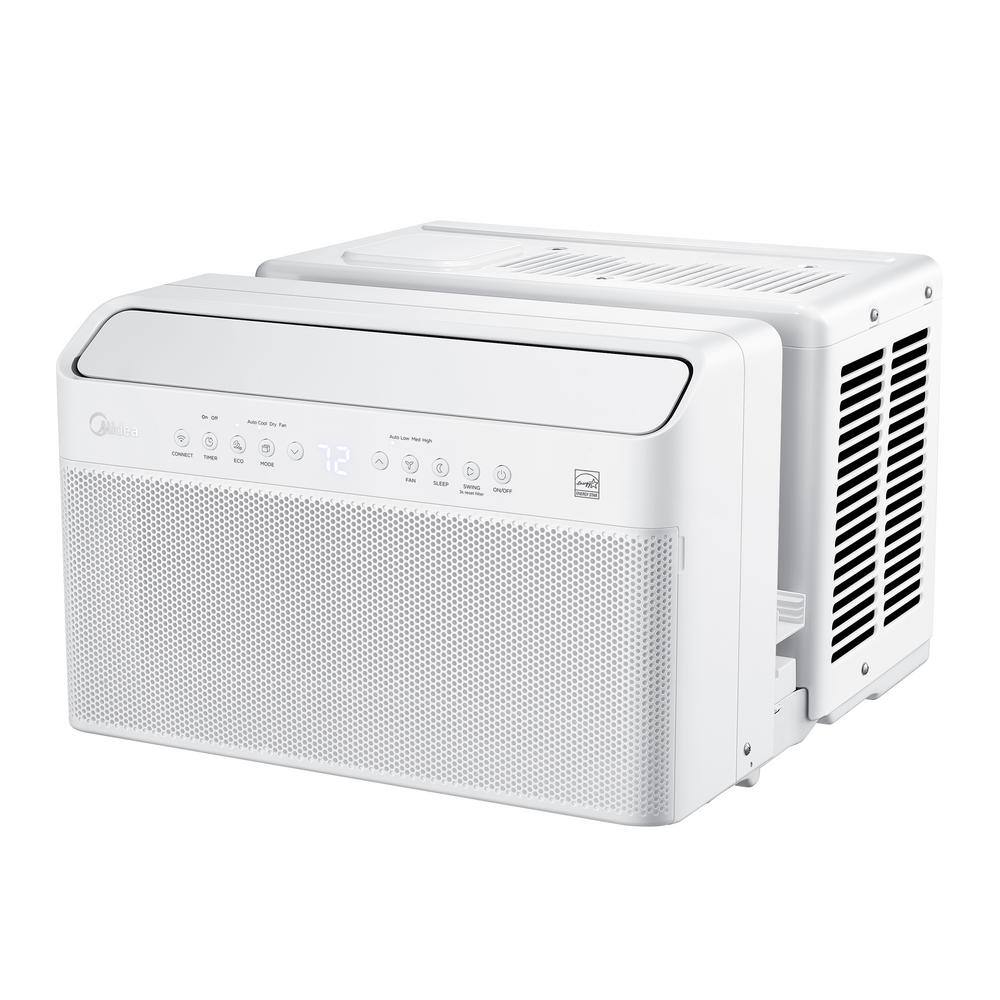 Midea 10000 BTU U-Shaped Inverter Window Air Conditioner WiFi 9X Quieter ENERGY STAR Most Efficient Over 35% Savings White MAW10V1QWT