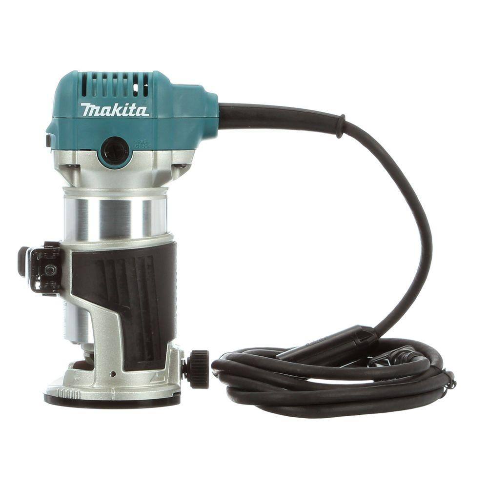 Makita 6.5 Amp 1-14 HP Fixed Base Corded Compact Router with Dust Extracting Attachment RT0700C RT0701C XTR01 RT0701C195559-1