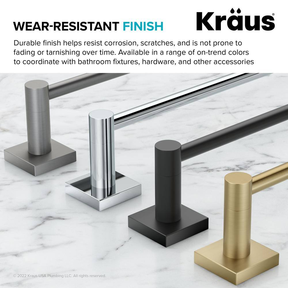 KRAUS Ventus Bathroom Robe and Towel Double Hook in Brushed Gold KEA-17702BG