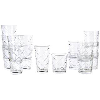 GIBSON HOME 16 Piece Lattice Glassware Drinkware Set 985117467M