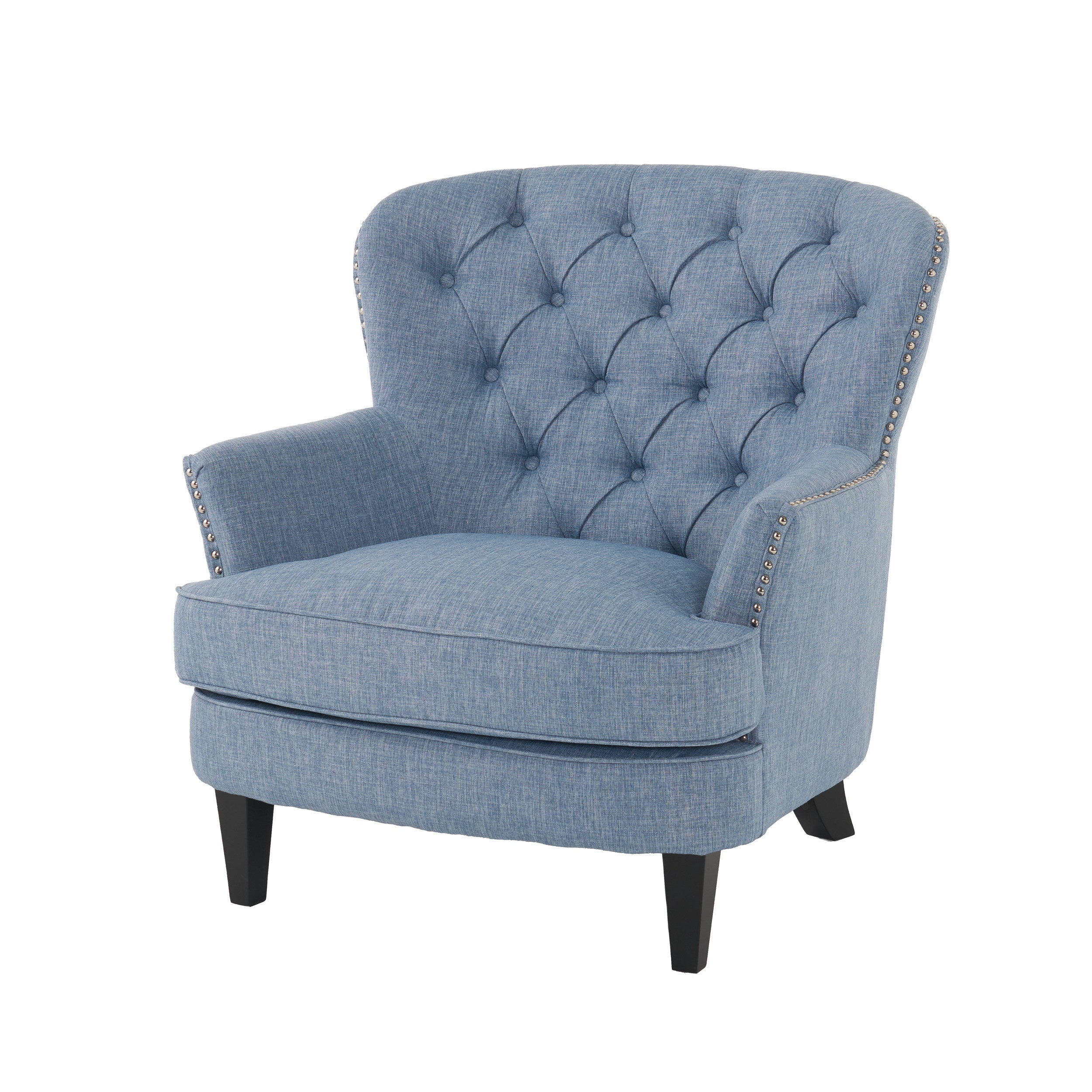 Alfred Button Tufted Fabric Club Chair