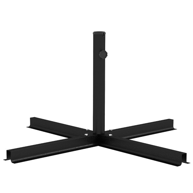 Outsunny Outdoor Universal Cross Brace Stand For Small Offset Umbrella And Market Umbrella Patio Umbrella Cross Base