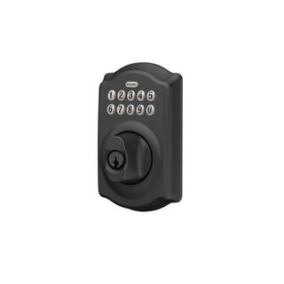 Schlage Camelot Matte Black Electronic Keypad Deadbolt BE365 CAM 622