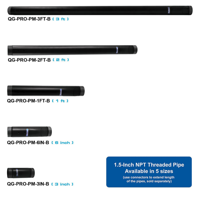 QualGear QGPROPM6INB ProAV 15 Inch Npt Threaded Pipe 6 Inch Le