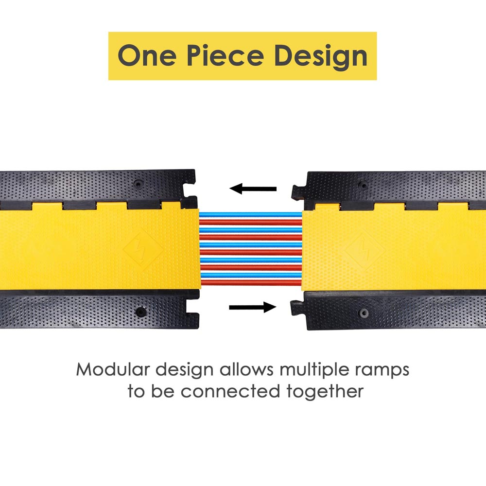 Yescom Cable Ramp Protector Rubber Cable Cover 5-Channel