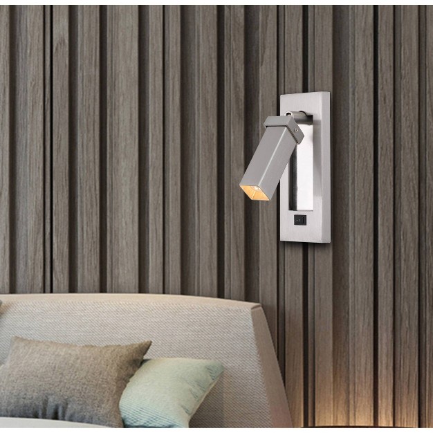 Metal Wall Lamp Brushed Steel Cal Lighting